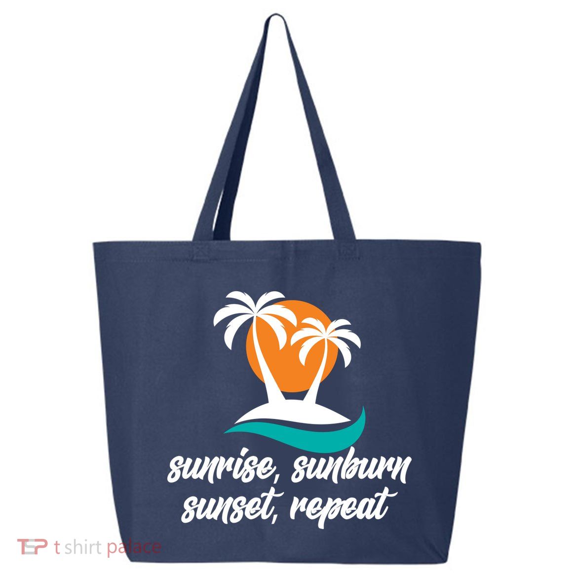Sunrise Sunburn Sunset Repeat Palm Tree 25L Jumbo Tote