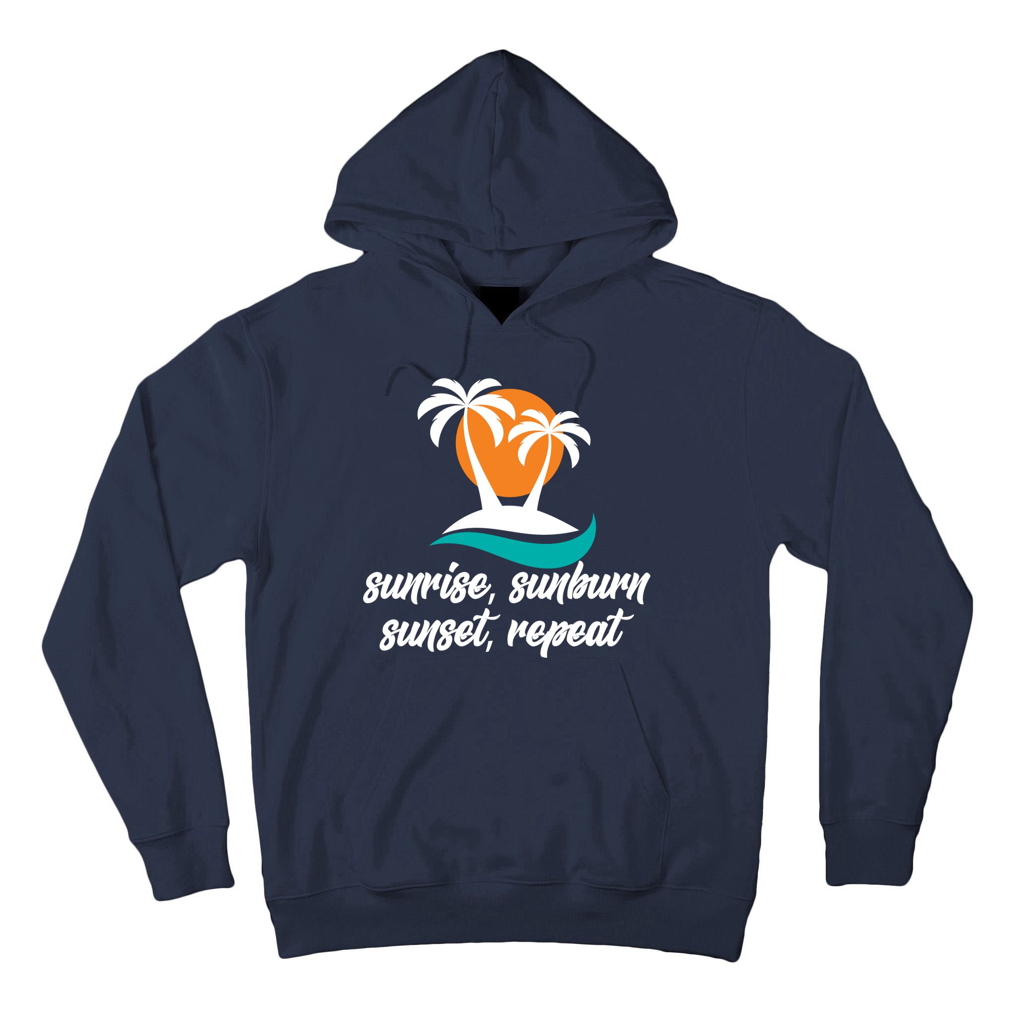 Sunrise Sunburn Sunset Repeat Palm Tree Tall Hoodie
