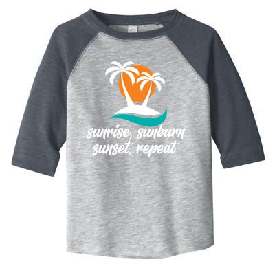 Sunrise Sunburn Sunset Repeat Palm Tree Toddler Fine Jersey T-Shirt
