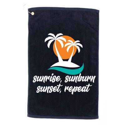 Sunrise Sunburn Sunset Repeat Palm Tree Golf Towel