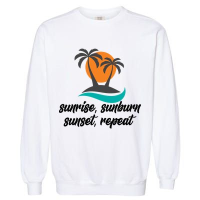 Sunrise Sunburn Sunset Repeat Palm Tree Garment-Dyed Sweatshirt