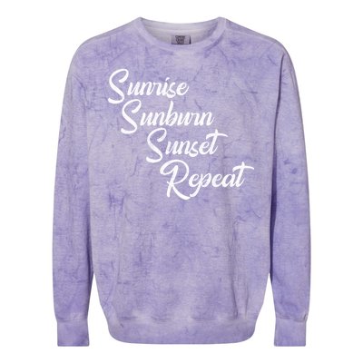 Sunrise Sunburn Sunset Repeat Vintage Colorblast Crewneck Sweatshirt