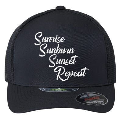 Sunrise Sunburn Sunset Repeat Vintage Flexfit Unipanel Trucker Cap