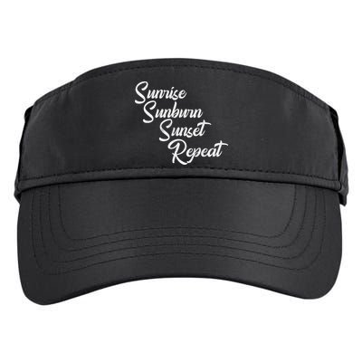Sunrise Sunburn Sunset Repeat Vintage Adult Drive Performance Visor