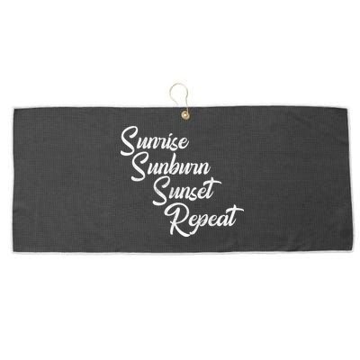 Sunrise Sunburn Sunset Repeat Vintage Large Microfiber Waffle Golf Towel