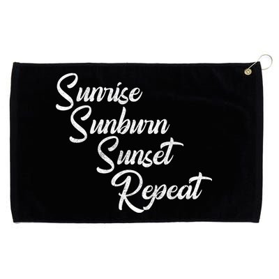 Sunrise Sunburn Sunset Repeat Vintage Grommeted Golf Towel