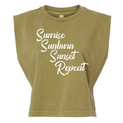 Sunrise Sunburn Sunset Repeat Vintage Garment-Dyed Women's Muscle Tee