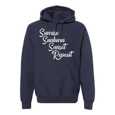 Sunrise Sunburn Sunset Repeat Vintage Premium Hoodie