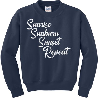 Sunrise Sunburn Sunset Repeat Vintage Kids Sweatshirt