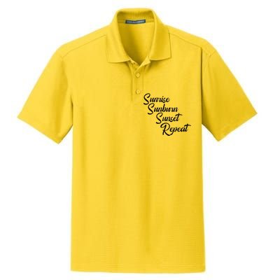 Sunrise Sunburn Sunset Repeat Vintage Dry Zone Grid Polo