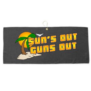 Sun's Got Guns Out Large Microfiber Waffle Golf Towel