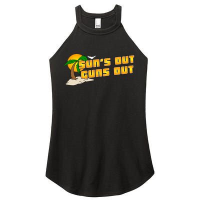 Sun's Got Guns Out Women's Perfect Tri Rocker Tank