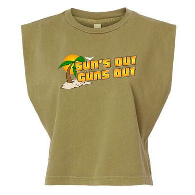 Sun's Got Guns Out Garment-Dyed Women's Muscle Tee