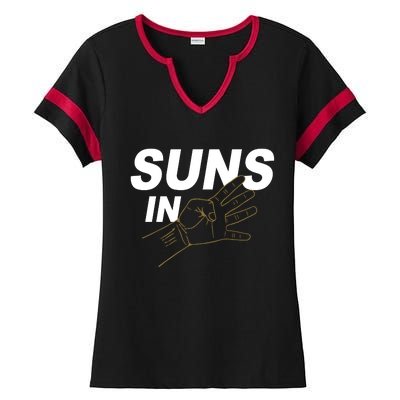 Suns In 4 Playoff Basketball Ladies Halftime Notch Neck Tee