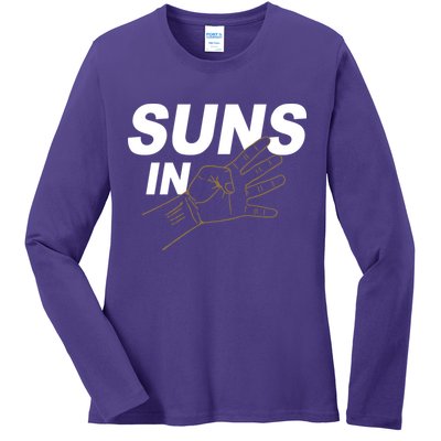 Suns In 4 Playoff Basketball Ladies Long Sleeve Shirt