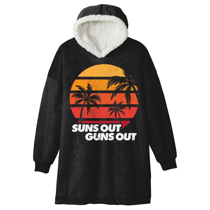 Suns Out Guns Out Hooded Wearable Blanket