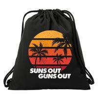 Suns Out Guns Out Drawstring Bag