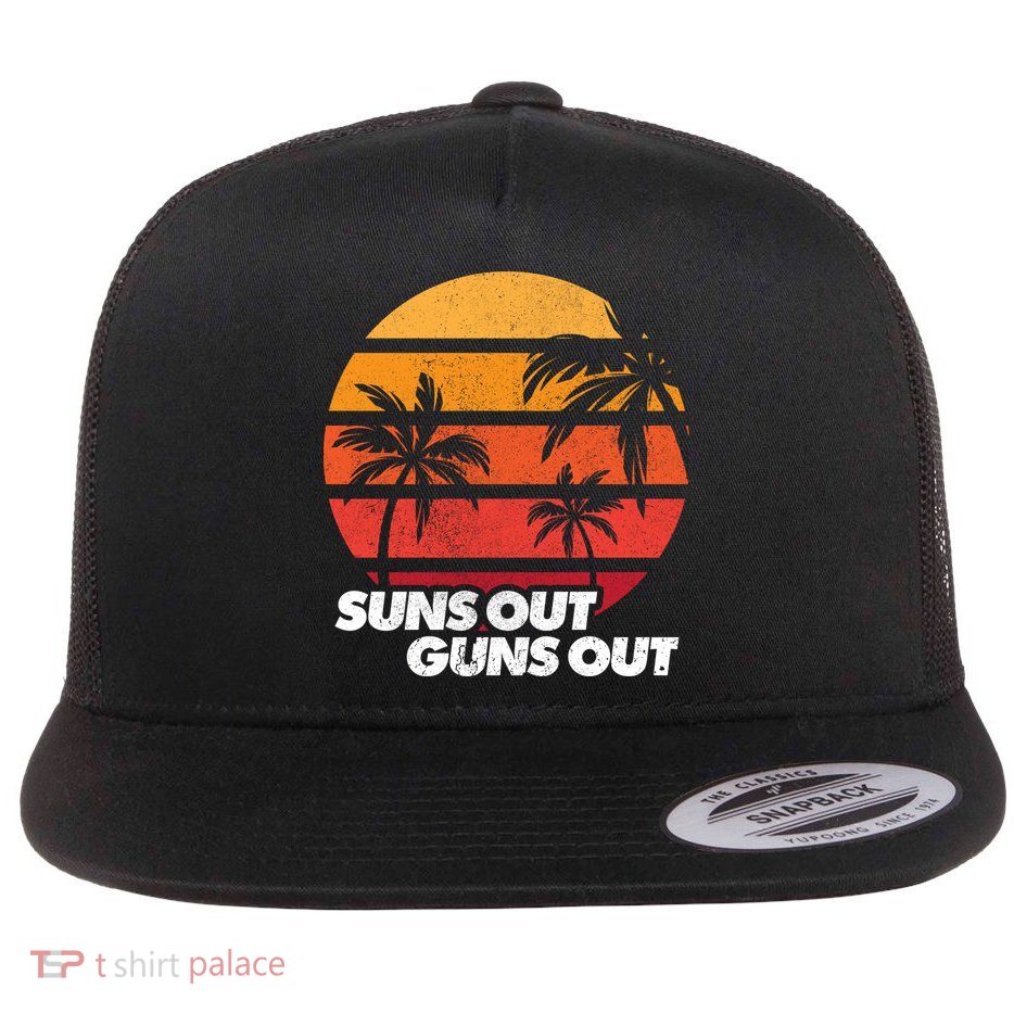 Suns Out Guns Out Flat Bill Trucker Hat