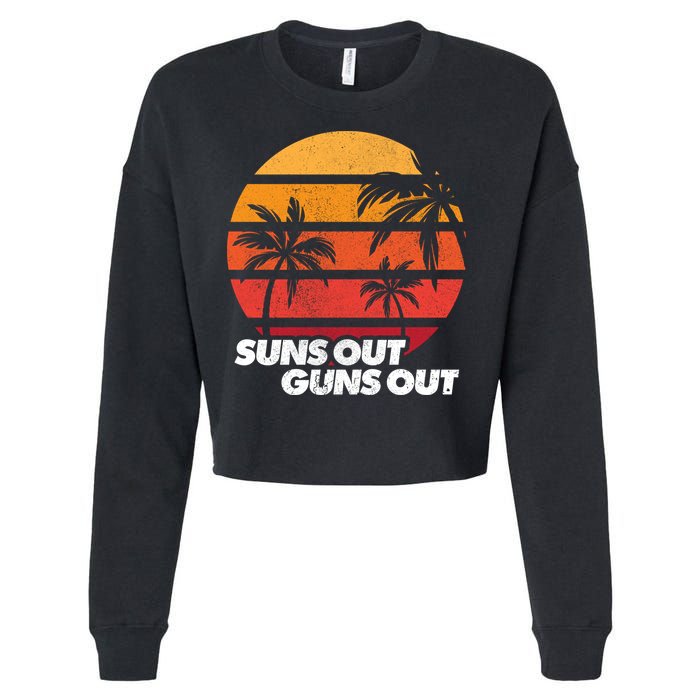 Suns Out Guns Out Cropped Pullover Crew