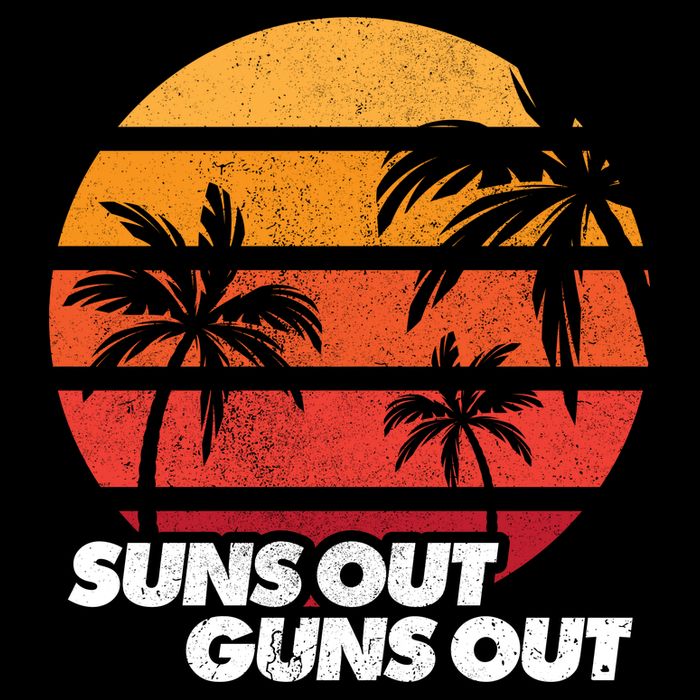 Suns Out Guns Out Women's V-Neck T-Shirt