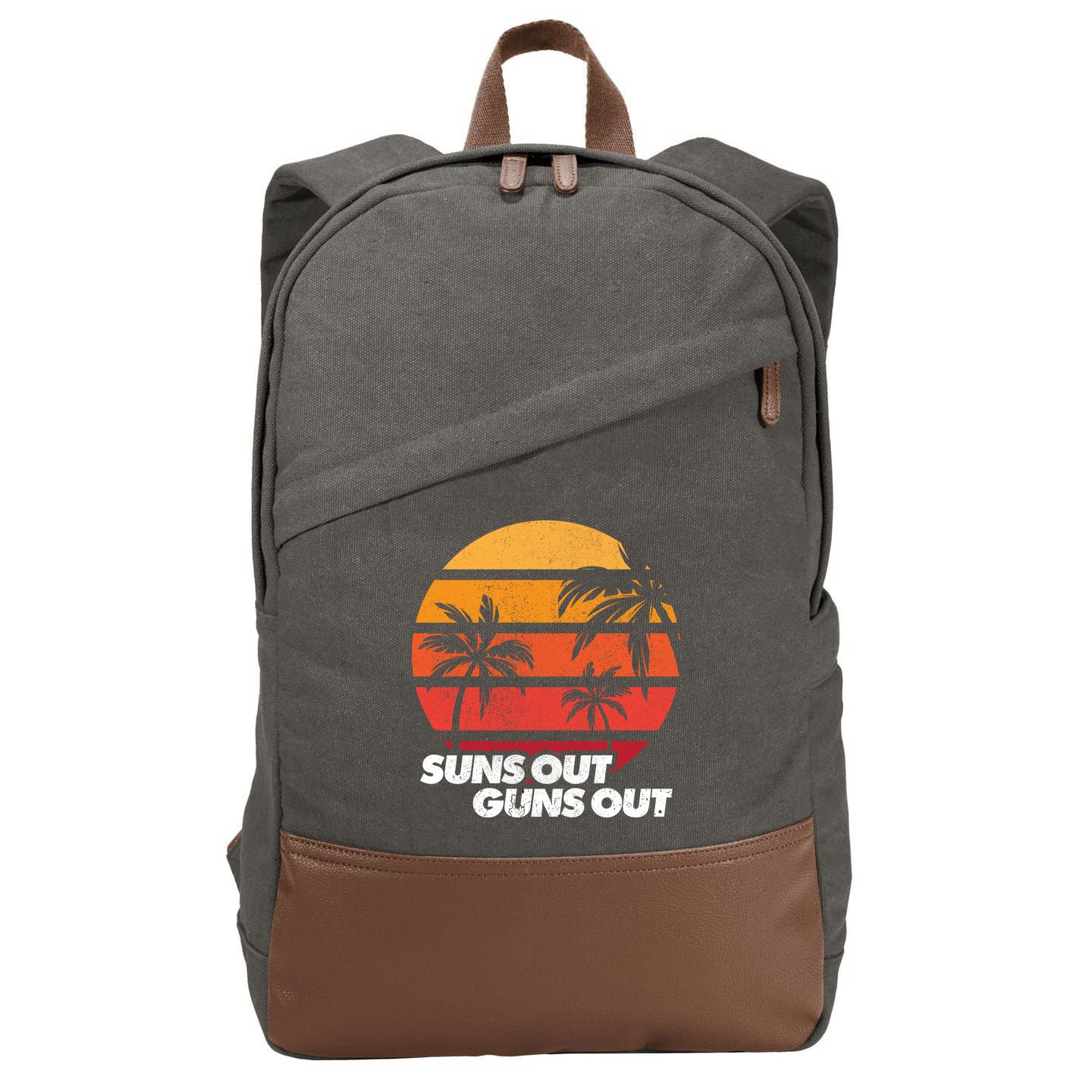 Suns Out Guns Out Cotton Canvas Backpack
