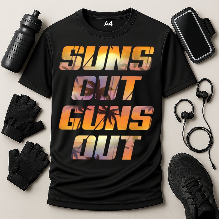 Suns Out Guns Out Summer Cooling Performance Crew T-Shirt