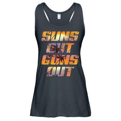 Suns Out Guns Out Summer Ladies Essential Flowy Tank