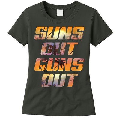 Suns Out Guns Out Summer Womens T-Shirt