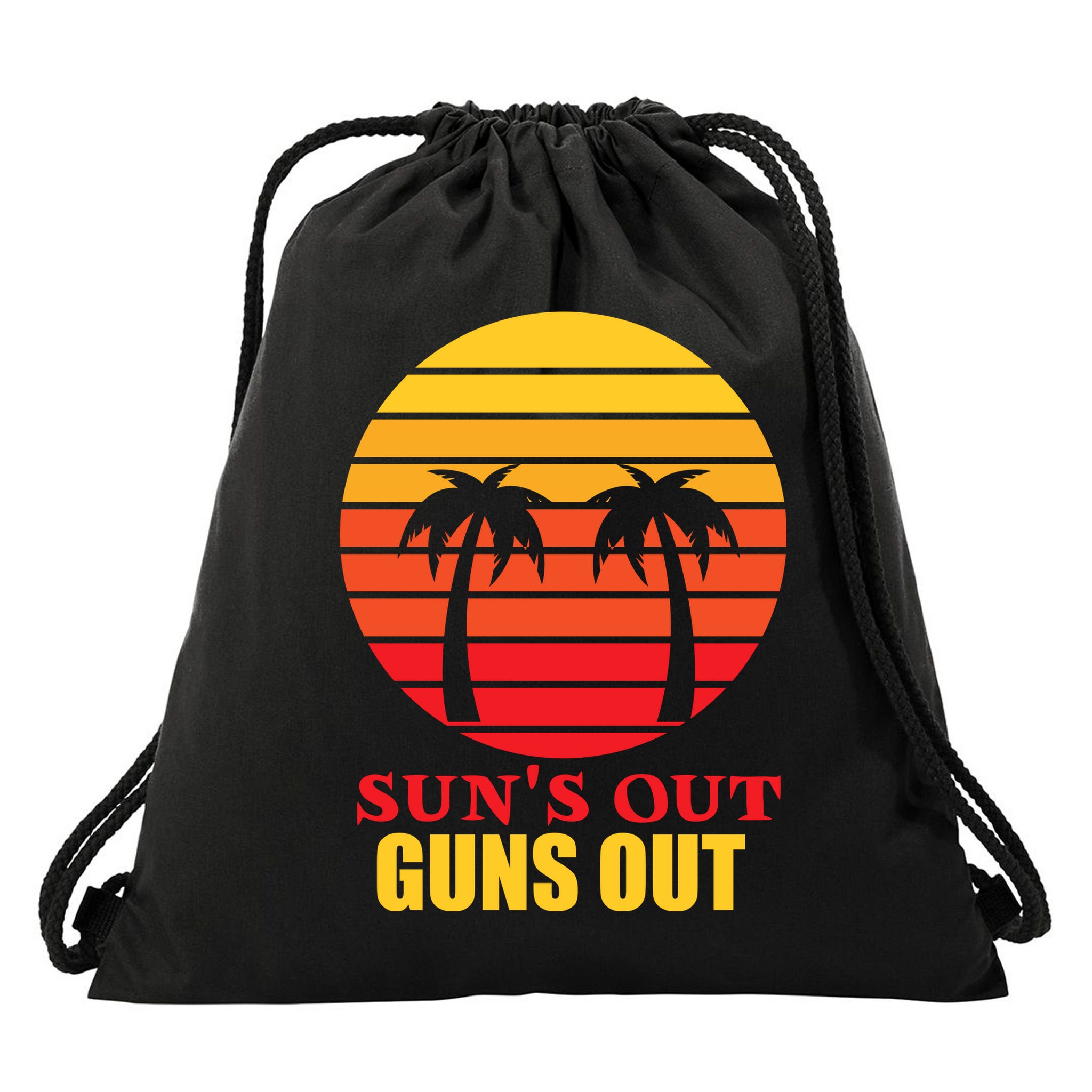 Sun's Out Guns Out Summer Party Drawstring Bag