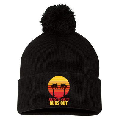 Sun's Out Guns Out Summer Party Pom Pom 12in Knit Beanie