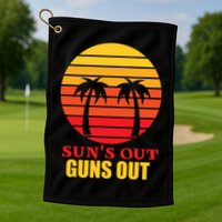 Sun's Out Guns Out Summer Party Golf Towel