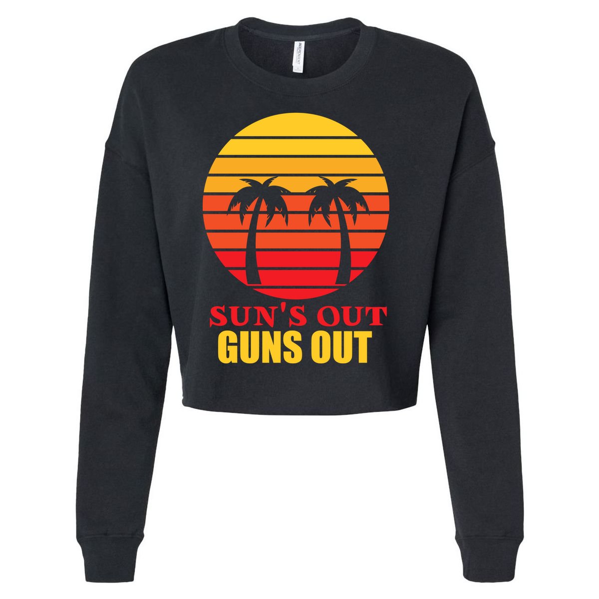 Sun's Out Guns Out Summer Party Cropped Pullover Crew