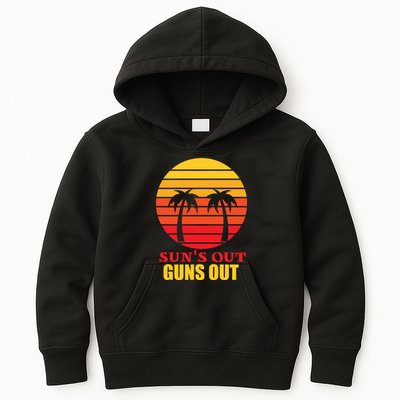 Sun's Out Guns Out Summer Party Kids Hoodie