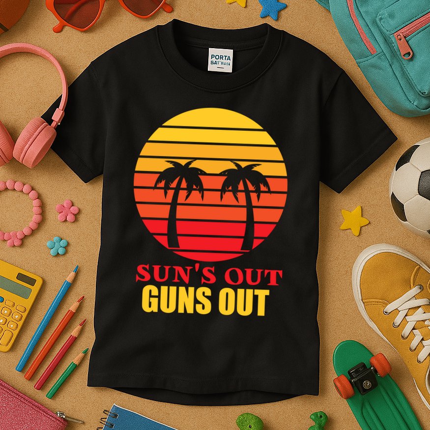 Sun's Out Guns Out Summer Party Kids T-Shirt