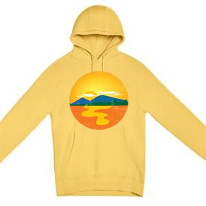 Sunset And Mountains Premium Pullover Hoodie