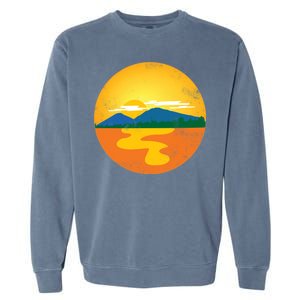 Sunset And Mountains Garment-Dyed Sweatshirt