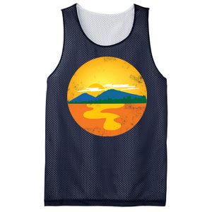 Sunset And Mountains Mesh Reversible Basketball Jersey Tank