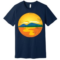 Sunset And Mountains Premium T-Shirt