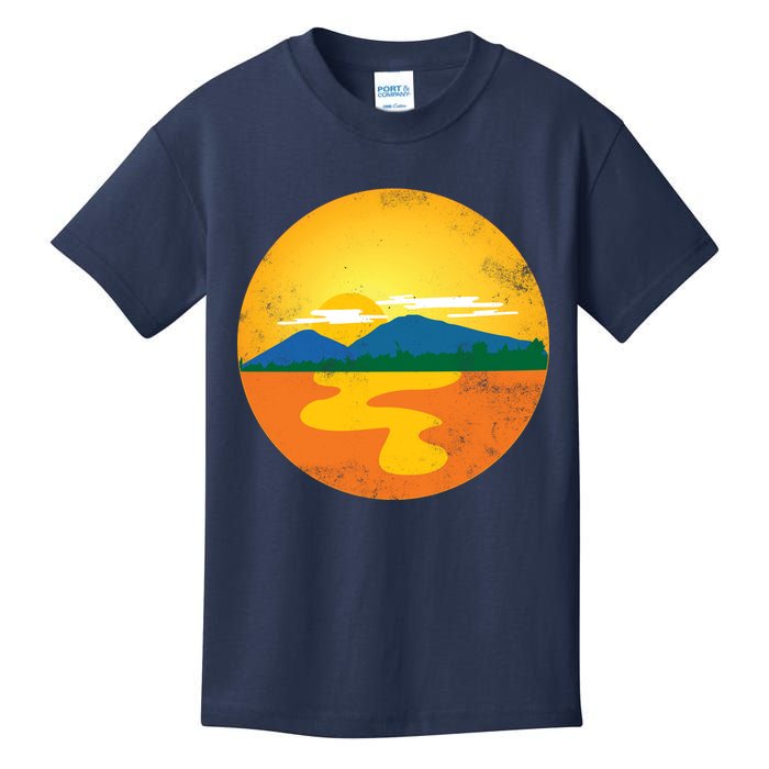 Sunset And Mountains Kids T-Shirt
