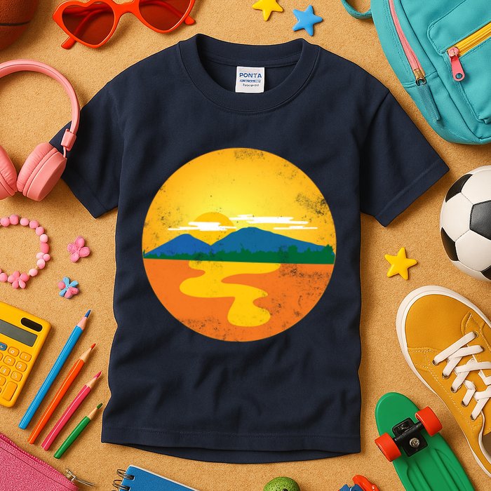 Sunset And Mountains Kids T-Shirt