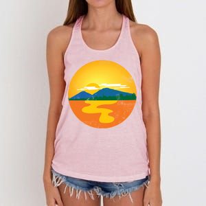 Sunset And Mountains Women's Knotted Racerback Tank