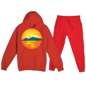 Sunset And Mountains Premium Hooded Sweatsuit Set