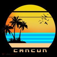 Sunset Beach Cancun Emblem Sustainable Bucket Hat