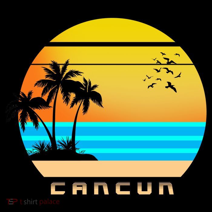 Sunset Beach Cancun Emblem Sustainable Bucket Hat