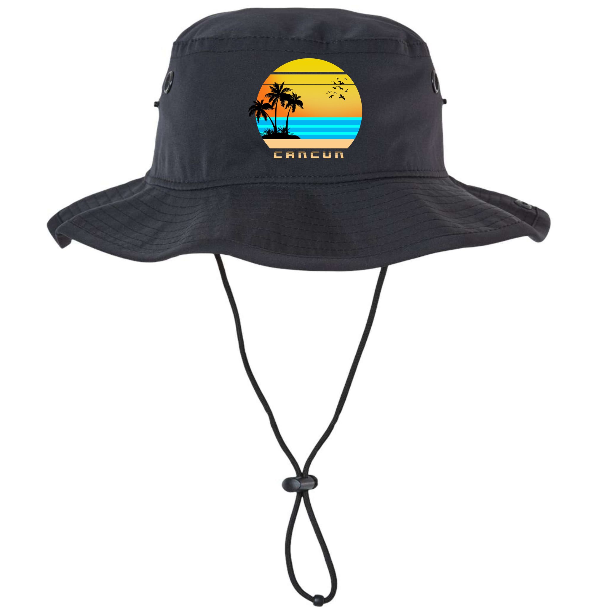 Sunset Beach Cancun Emblem Bucket Hat
