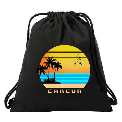 Sunset Beach Cancun Emblem Drawstring Bag