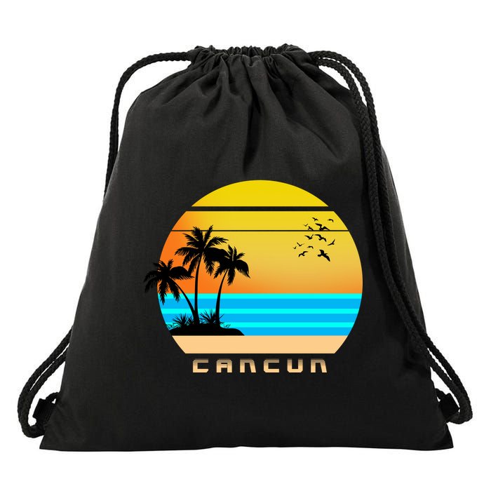 Sunset Beach Cancun Emblem Drawstring Bag