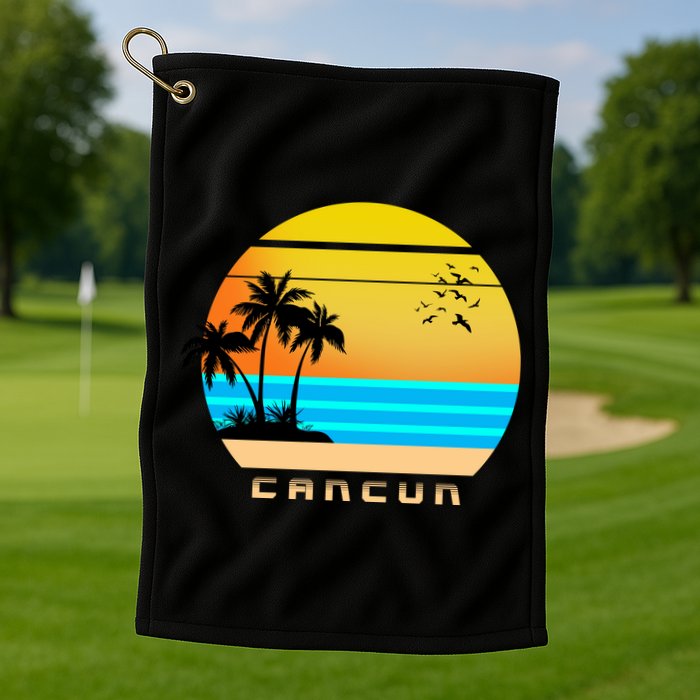 Sunset Beach Cancun Emblem Golf Towel