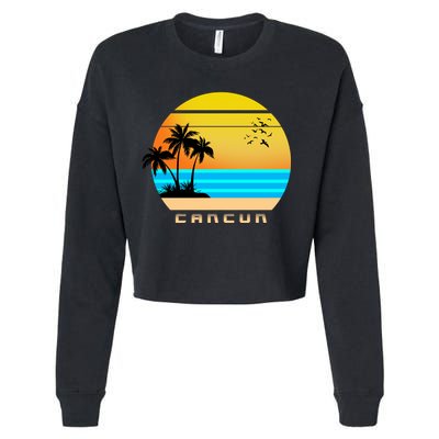 Sunset Beach Cancun Emblem Cropped Pullover Crew