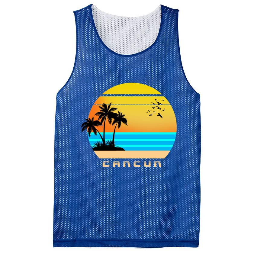 Sunset Beach Cancun Emblem Mesh Reversible Basketball Jersey Tank